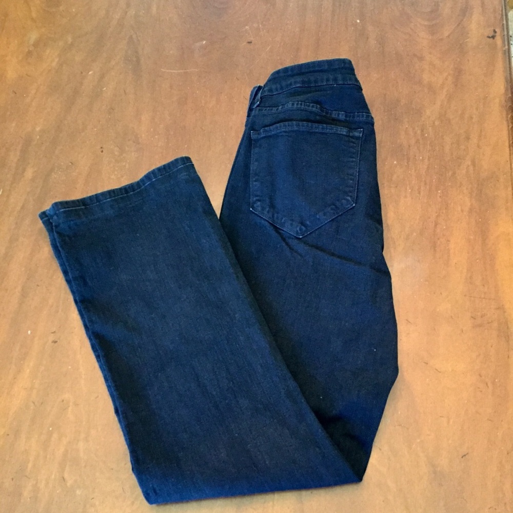 NYDJ black straight-leg denim